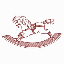 Redwork Rocking Horse 05(Lg) machine embroidery designs