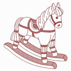 Redwork Rocking Horse 06(Lg) machine embroidery designs