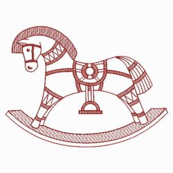 Redwork Rocking Horse 10(Md) machine embroidery designs