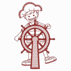 Redwork Pirate Boy 02(Md) machine embroidery designs