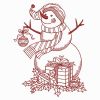 Redwork Snowman(Lg)