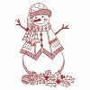 Redwork Snowman 04(Sm)