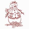 Redwork Snowman 07(Sm)