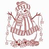 Redwork Snowman 08(Sm)