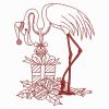 Redwork Christmas Flamingo 07(Lg)