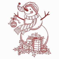 Redwork Snowman(Md) machine embroidery designs