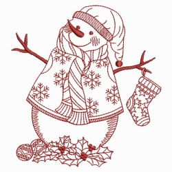 Redwork Snowman 02(Sm)