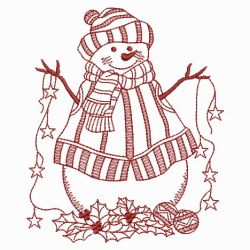 Redwork Snowman 08(Lg)