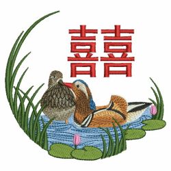 Chinese Mandarin Ducks 02(Lg) machine embroidery designs