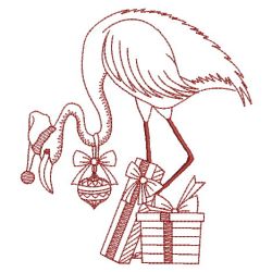 Redwork Christmas Flamingo(Lg) machine embroidery designs