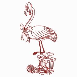 Redwork Christmas Flamingo 02(Md) machine embroidery designs