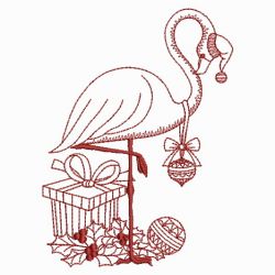 Redwork Christmas Flamingo 04(Lg)