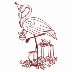 Redwork Christmas Flamingo 05(Lg) machine embroidery designs