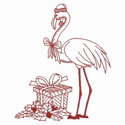 Redwork Christmas Flamingo 06(Lg) machine embroidery designs