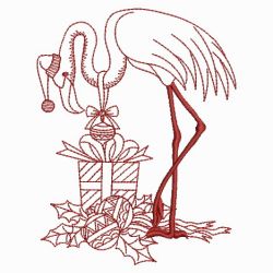 Redwork Christmas Flamingo 07(Sm) machine embroidery designs