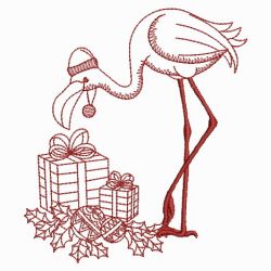 Redwork Christmas Flamingo 08(Md)