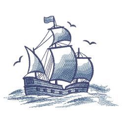 Toile Ships 01(Sm) machine embroidery designs