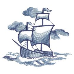 Toile Ships 02(Sm) machine embroidery designs