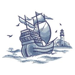 Toile Ships 03(Sm) machine embroidery designs