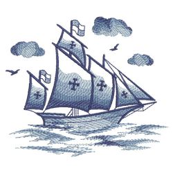 Toile Ships 06(Sm) machine embroidery designs