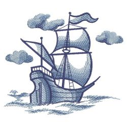 Toile Ships 08(Sm) machine embroidery designs