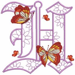 Fluttering Fancy Alphabets 08(Sm) machine embroidery designs