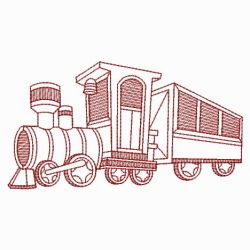 Redwork Trains 05(Md) machine embroidery designs