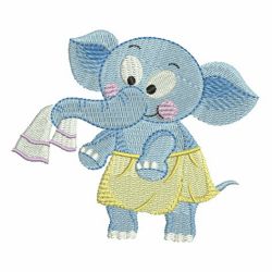 Bathtime Elephants 04 machine embroidery designs