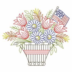 Vintage Patriotic Baskets 05(Md) machine embroidery designs