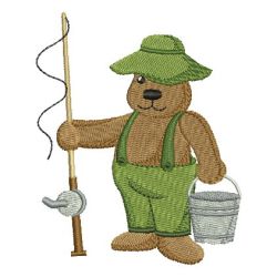 Fishing Bears 01 machine embroidery designs