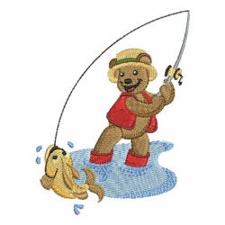 Fishing Bears 02 machine embroidery designs