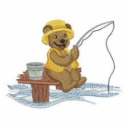 Fishing Bears 03 machine embroidery designs