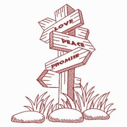 Redwork Sign Post 03(Sm) machine embroidery designs