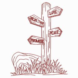 Redwork Sign Post 06(Lg) machine embroidery designs