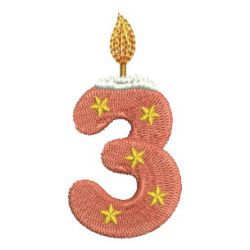 Birthday Number Candles 03 machine embroidery designs