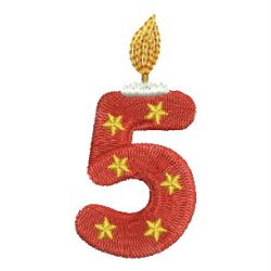 Birthday Number Candles 05 machine embroidery designs