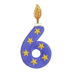 Birthday Number Candles 06 machine embroidery designs