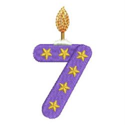 Birthday Number Candles 07 machine embroidery designs