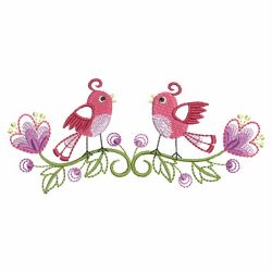 Floral Birds Border 06(Sm) machine embroidery designs