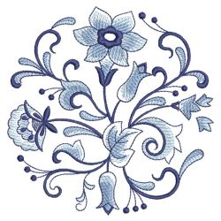 Blue Jacobean Circle 01(Lg) machine embroidery designs