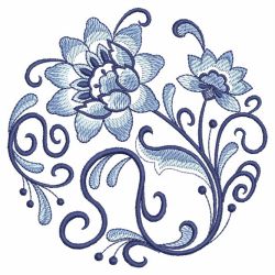 Blue Jacobean Circle 10(Md) machine embroidery designs
