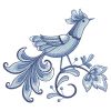 Blue Jacobean Birds 02(Lg)