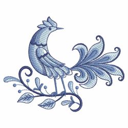 Blue Jacobean Birds 01(Md) machine embroidery designs