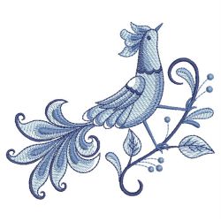 Blue Jacobean Birds 03(Lg) machine embroidery designs