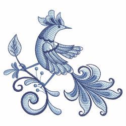 Blue Jacobean Birds 04(Lg) machine embroidery designs