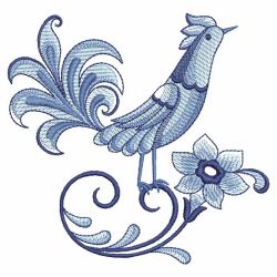 Blue Jacobean Birds 06(Md) machine embroidery designs