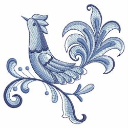 Blue Jacobean Birds 10(Lg) machine embroidery designs
