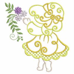 Curly Sunbonnets 08(Md) machine embroidery designs