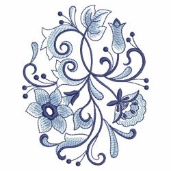 Blue Jacobean Oval(Md) machine embroidery designs