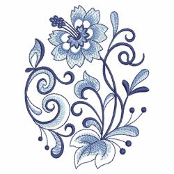 Blue Jacobean Oval 02(Sm) machine embroidery designs